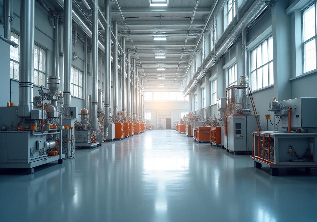 Vista interna di un impianto di macinazione moderno