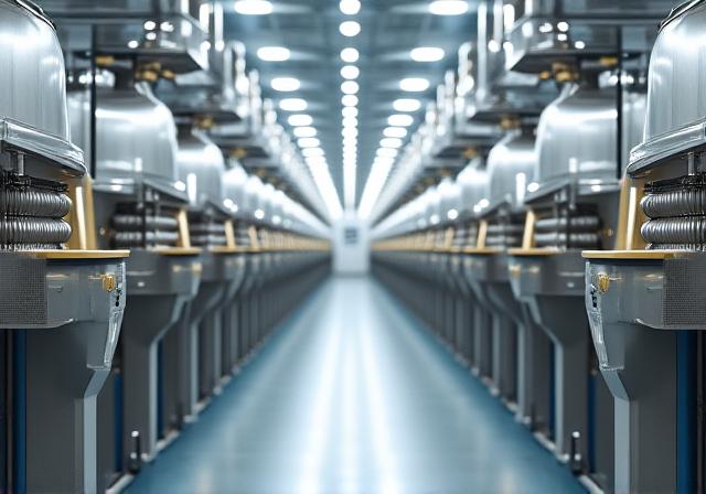 Interno impianto molitorio grano tenero alta tecnologia